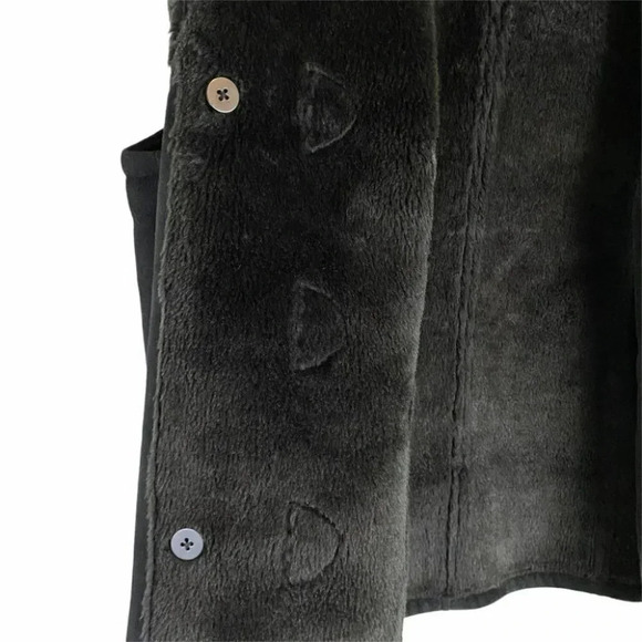 Chaps 1X‎ black faux suede & fur vest  toggle buttons - Picture 5 of 7